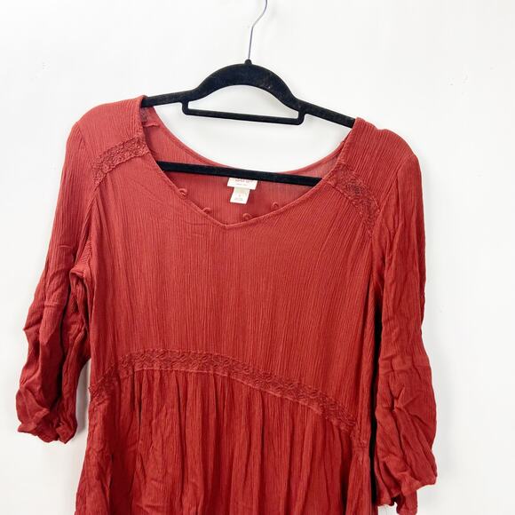 Mossimo Large Womens Sienna Boho Popover Top - Picture 2 of 6